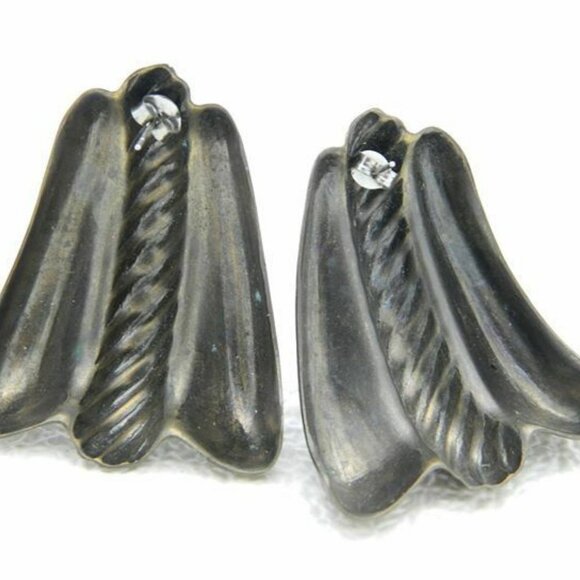 Large Modernist Brushed Gold Tone Vintage Post - Picture 2 of 2